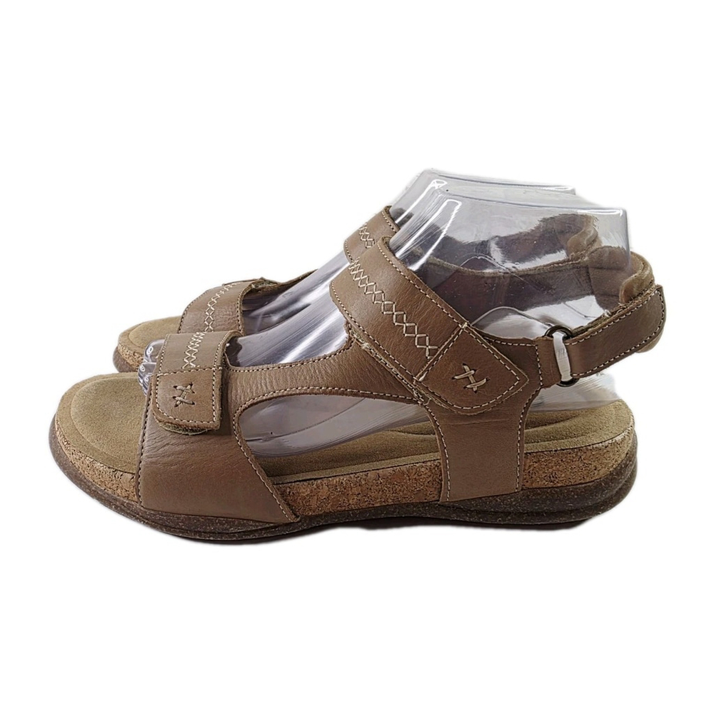 Clarks Roseville Mae Light Tan Leather sling-back Sandals Women's 8.5 M - Picture 3 of 8
